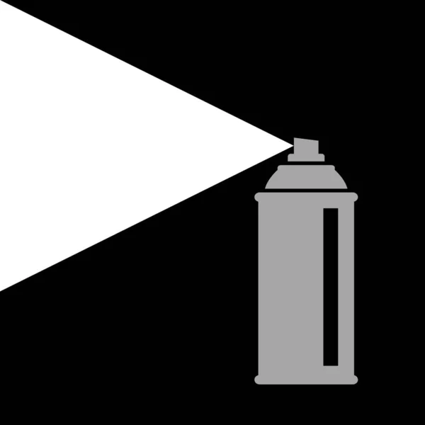Grey Spray Can Vector Icon Black Background — Stock Vector
