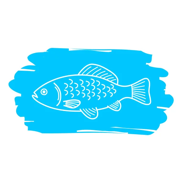 Fish Vector Icon Hand Drawing — Stock Vector