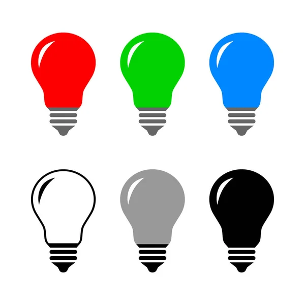 Glühbirnen Vektorsymbol Auf Weißem Hintergrund — Stockvektor