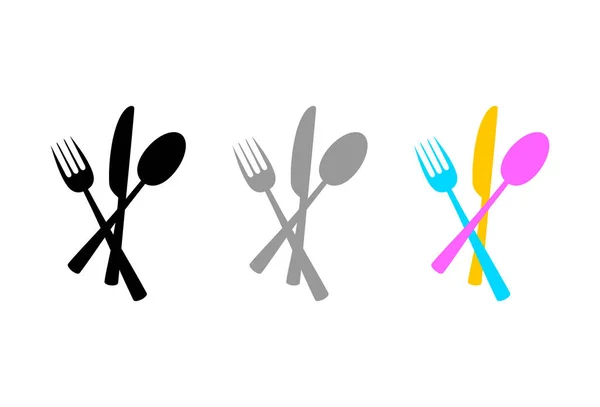 白色背景上的餐具矢量图标 — 图库矢量图片