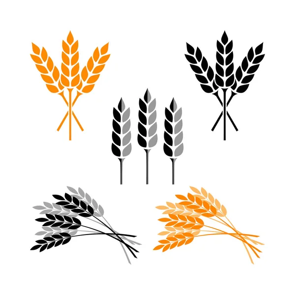 Getreidevektorsymbole Auf Weißem Hintergrund — Stockvektor