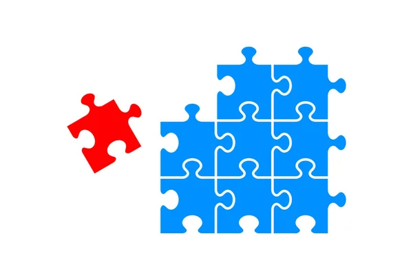Ikona Puzzle Białym Tle Ilustracja Wektora — Wektor stockowy