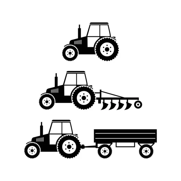 Icône Vectorielle Tracteur Sur Fond Blanc — Image vectorielle