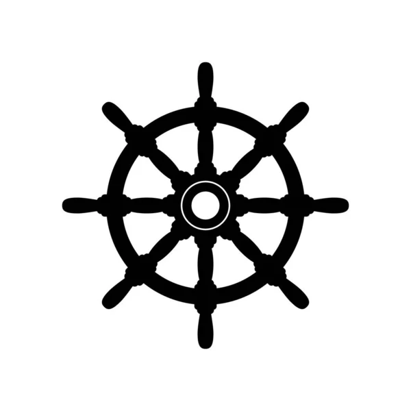 白色背景上的黑色舵矢量图标 — 图库矢量图片