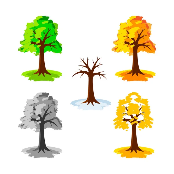 Träd Vektor Ikon Vit Bakgrund — Stock vektor