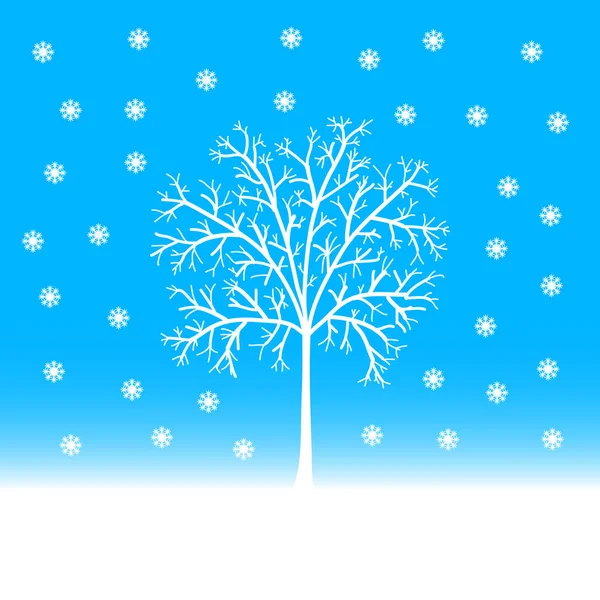Winter Landscape Tree Vector Illustration — Stock Vector