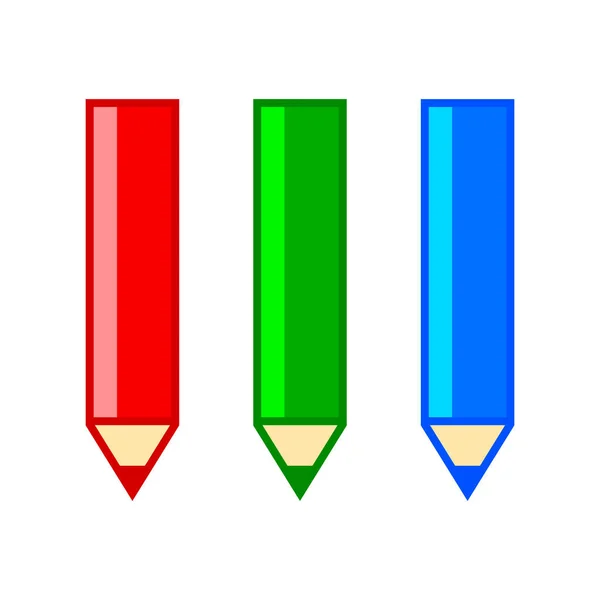 Icônes Vectorielles Crayon Sur Fond Blanc — Image vectorielle