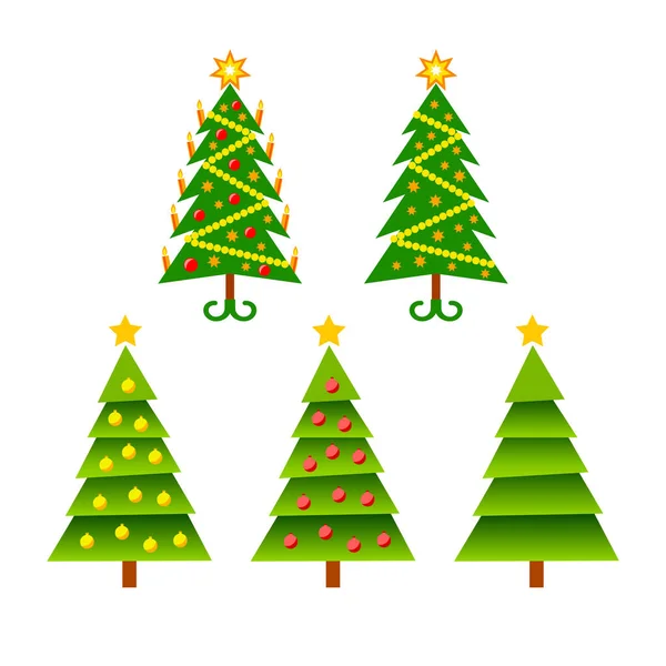 Arbre Noël Sur Fond Blanc — Image vectorielle