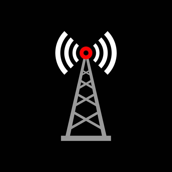 Transmitter Vector Icon Black Background — Stock Vector