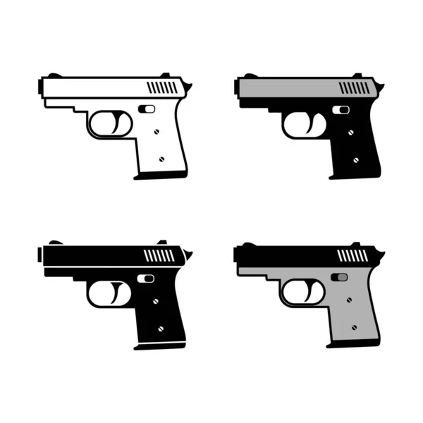 Beyaz Arkaplanda Silah Vektörü Simgeleri — Stok Vektör