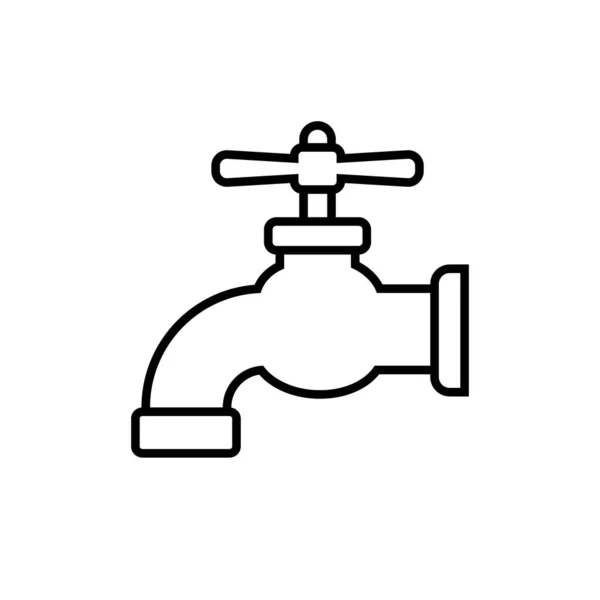 Wasserhahn Vektor Symbol Auf Weißem Hintergrund — Stockvektor