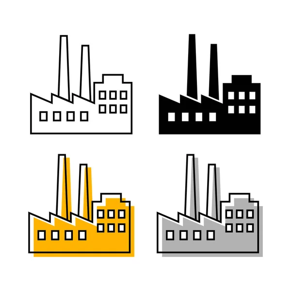 Factory Vector Icon White Background — Stock Vector