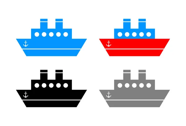 Ship Vector Icon White Background — Stock Vector