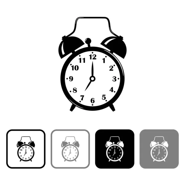 Iconos Vectores Reloj Alarma Sobre Fondo Blanco — Archivo Imágenes Vectoriales