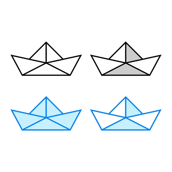 Barca Carta Sfondo Bianco Illustrazione Vettoriale — Vettoriale Stock