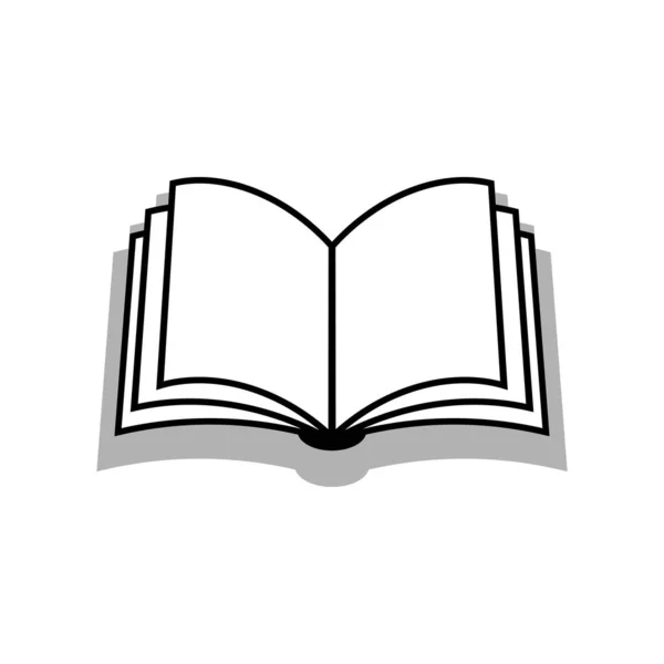 Ikona Vektoru Knihy Bílém Pozadí — Stockový vektor