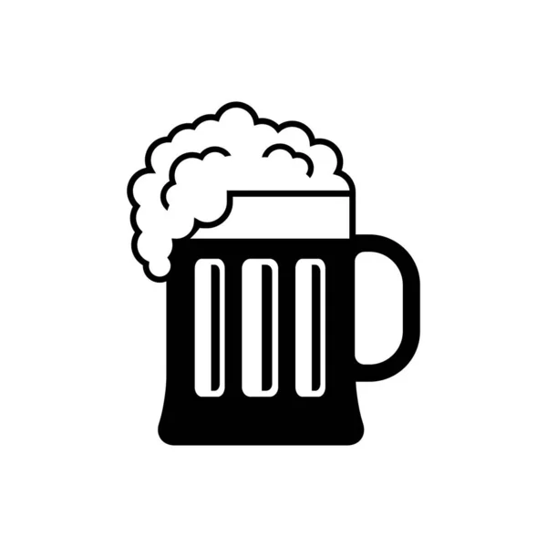 Ícone Vetor Cerveja Fundo Branco Bebida Alcoólica — Vetor de Stock