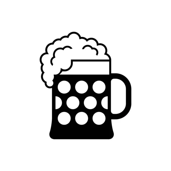 Ícone Vetor Cerveja Fundo Branco Bebida Alcoólica — Vetor de Stock