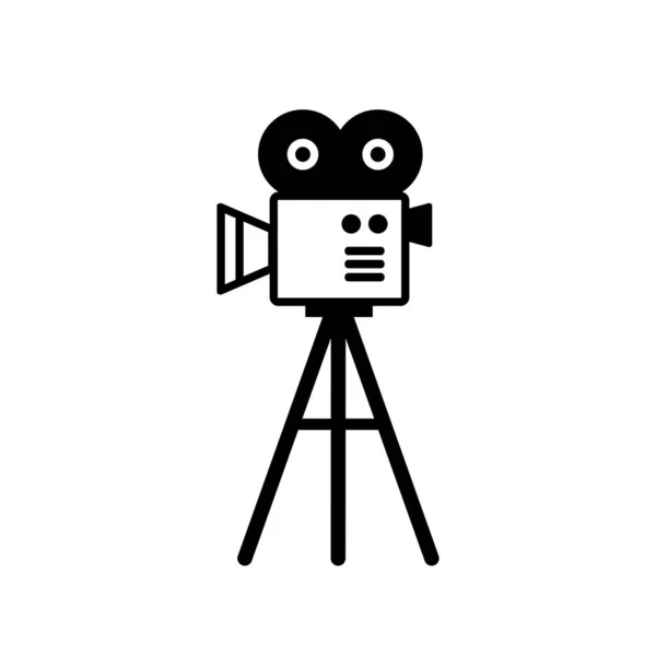 Camera Vector Filmpictogram Geïsoleerde Object Witte Achtergrond — Stockvector