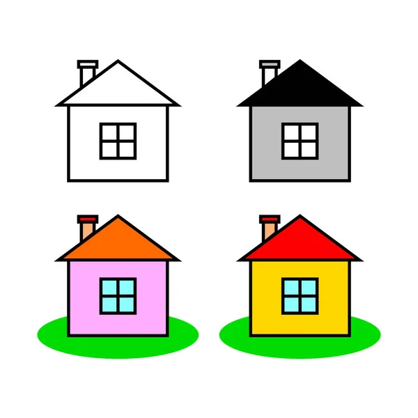 House Vector Icons White Background — Stock Vector