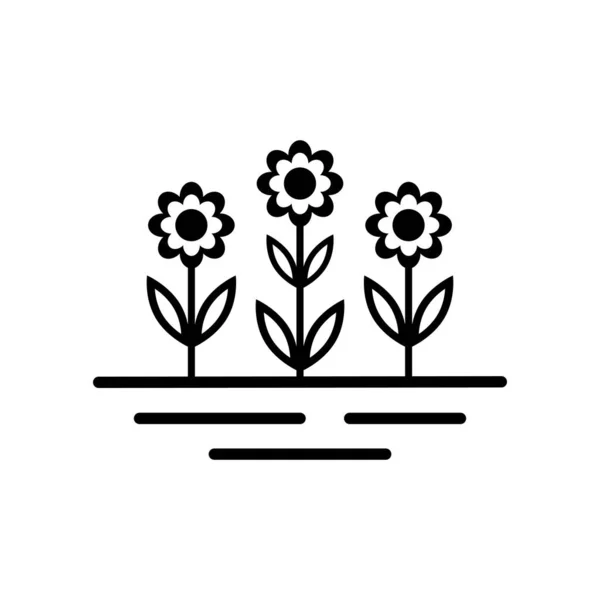 Icône Vectorielle Fleur Sur Fond Blanc — Image vectorielle