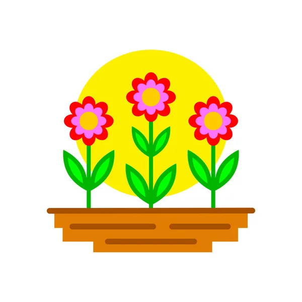 Ikona Wektora Kwiatu Białym Tle — Wektor stockowy