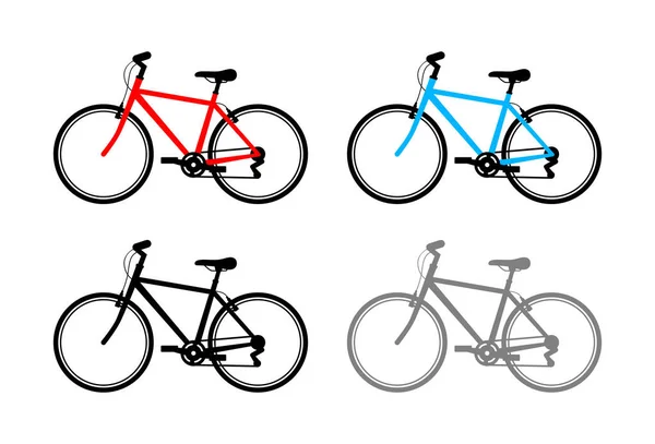 Cykel Vektor Ikoner Vit Bakgrund — Stock vektor