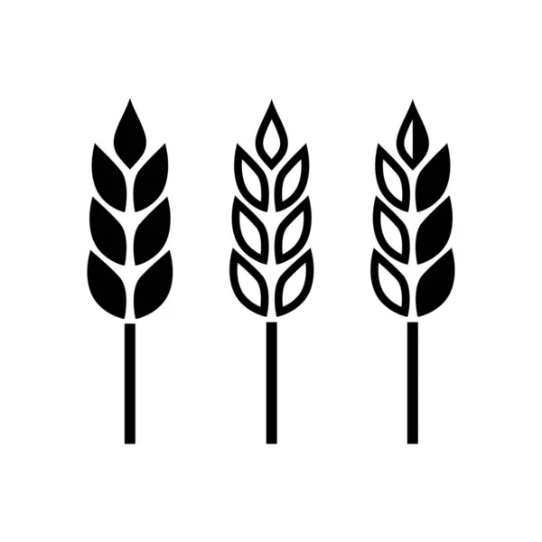 Icone Vettoriali Cereali Sfondo Bianco — Vettoriale Stock