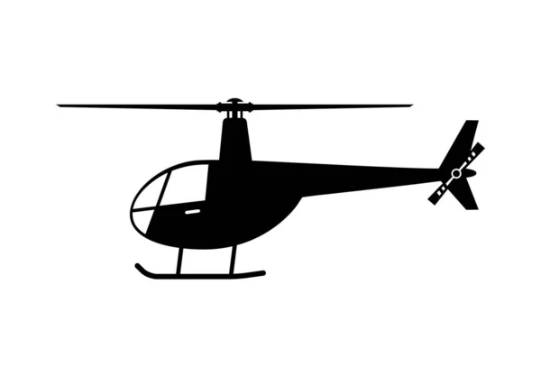 Ícone Vetorial Helicóptero Preto Fundo Branco —  Vetores de Stock