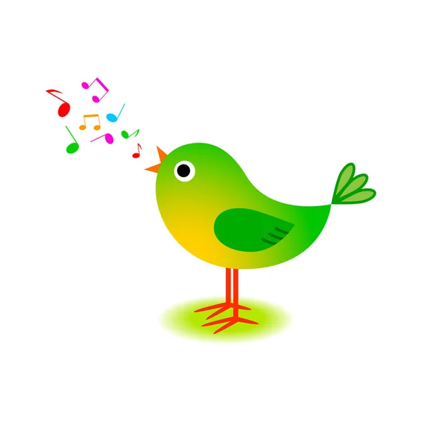 Green Bird Vector Icon White Background — Stock Vector
