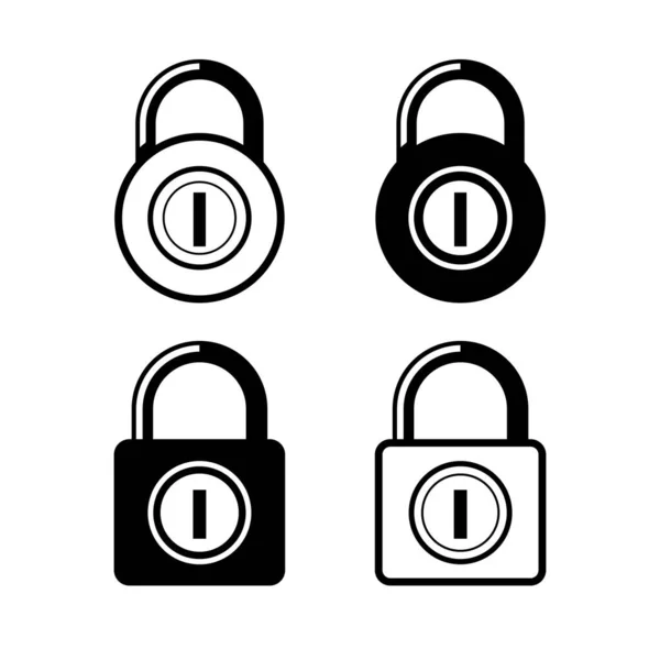 Padlock Vector Icons White Background — Stock Vector