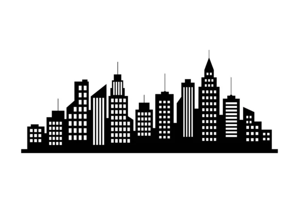Black City Vector Icon White Background Royalty Free Stock Vectors