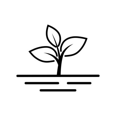 Vektör simgesi beyaz arka plan üzerinde bitki