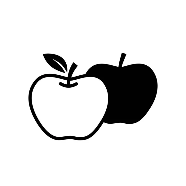 白色背景上的苹果向量图标 — 图库矢量图片