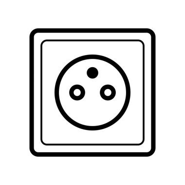  Elektrik prizi. Beyaz arkaplanda vektör simgesi.  