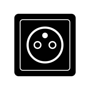  Elektrik prizi. Beyaz arkaplanda vektör simgesi.  