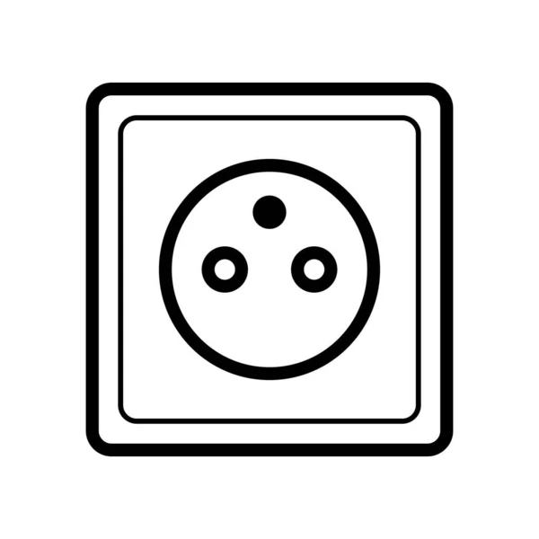 Electric Socket Vector Icon White Background — Stock Vector
