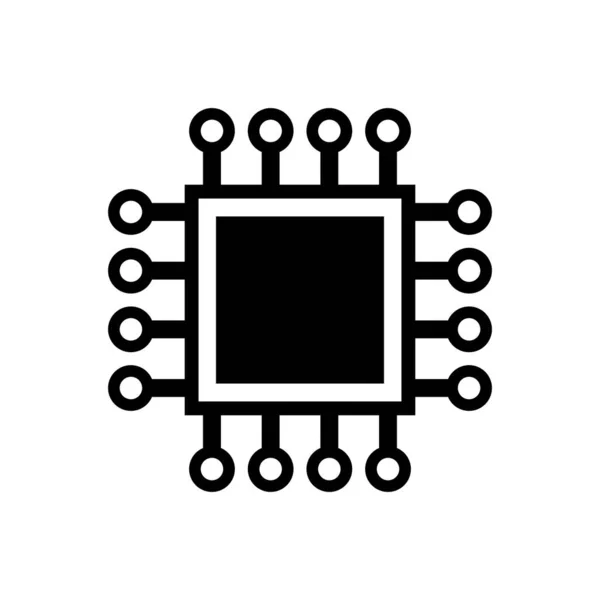 Мікропроцесорна Векторна Піктограма Білому Тлі — стоковий вектор