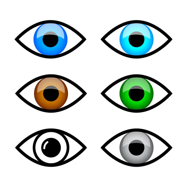 Set Eyes Vector Icon White Background Royalty Free Stock Vectors