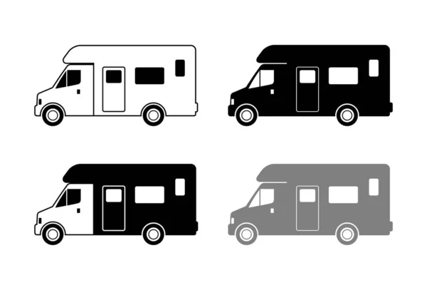 Camper Van Vector Icon White Background Royalty Free Stock Illustrations