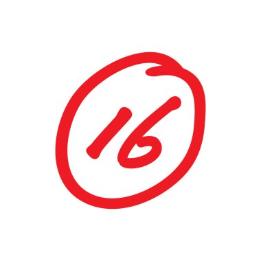 16 puan test puanı, 16 puan sınav sonuçları, vektör illüstrasyonu