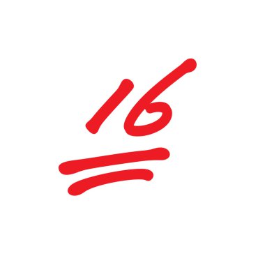 16 puan sınav puanı, 16 puan not notu, vektör illüstrasyonu