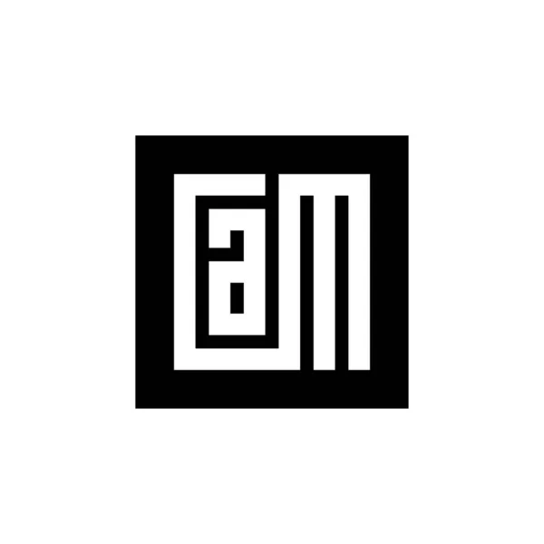 最初の文字のカムのロゴのアイコン 正方形の形のモノグラムのロゴ ベクトル — ストックベクタ