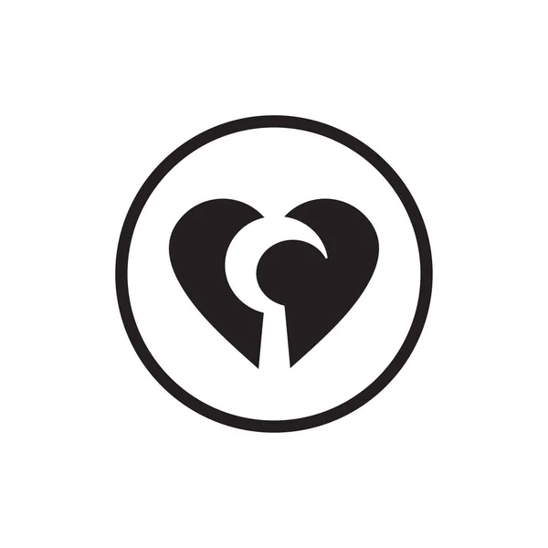 Coração Foice Logotipo Ícone Vetor Design —  Vetores de Stock
