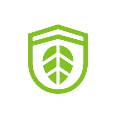 Kalkan doğa koruma logo vektörü, doğal koruma logosu tasarım şablonu