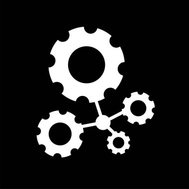 Vites bağlantısı logo tasarım şablonu, endüstri konseptinde takım çalışması - Vektör