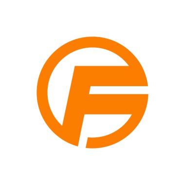 F harfi logo tasarım şablonu vektörü