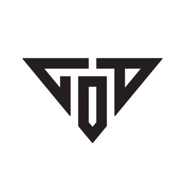 Ölüm nedeni harfi logo tasarımı, inital COD monogram logo vektörü, üçgen şekil logosu