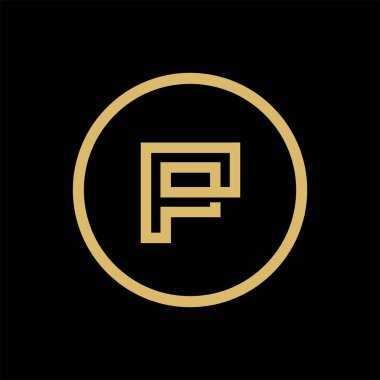 P harfi logo tasarım şablonu, satır biçimi çizimi illüstrasyonu