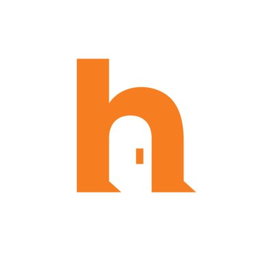 H harfi kapı logosu tasarım şablonu vektörü